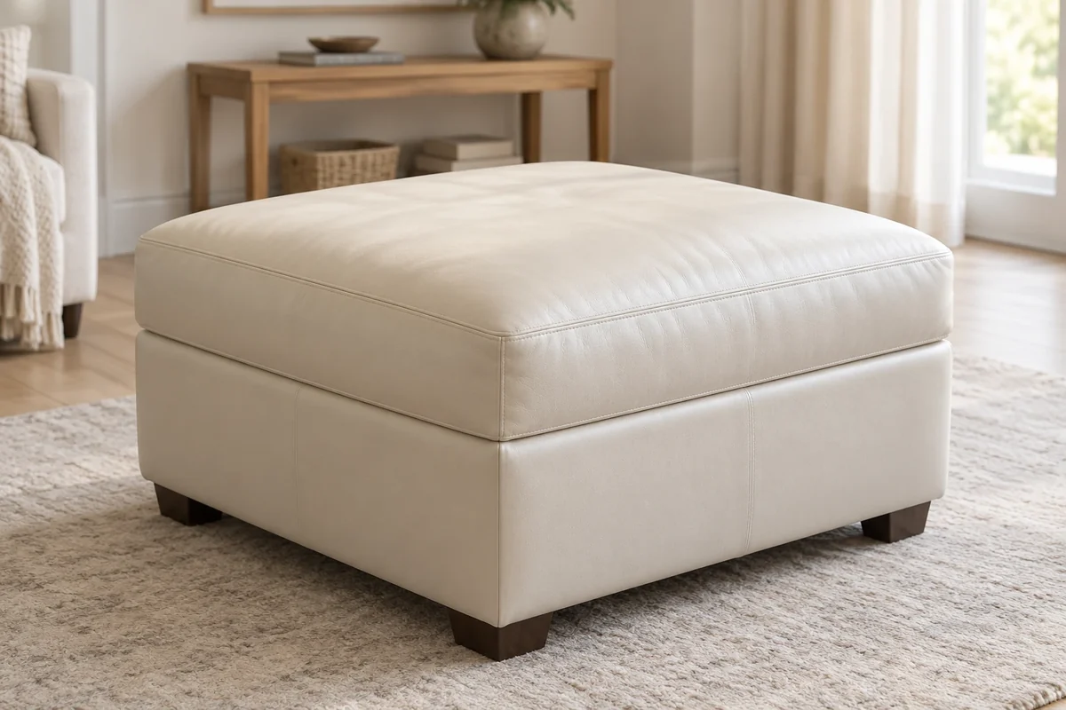 Leather ottoman