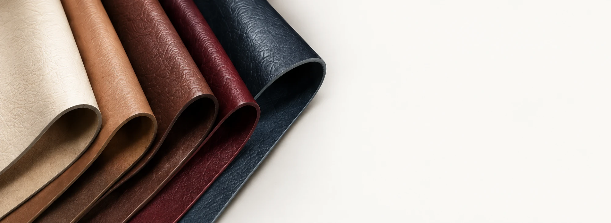 Leather swatches laid out for colour matching