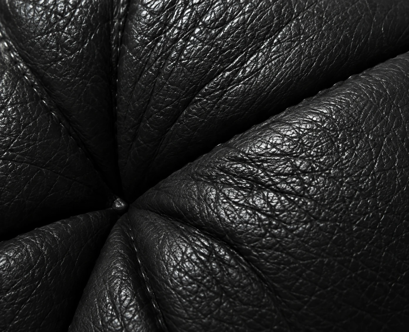 Black Ligne Roset leather grain
