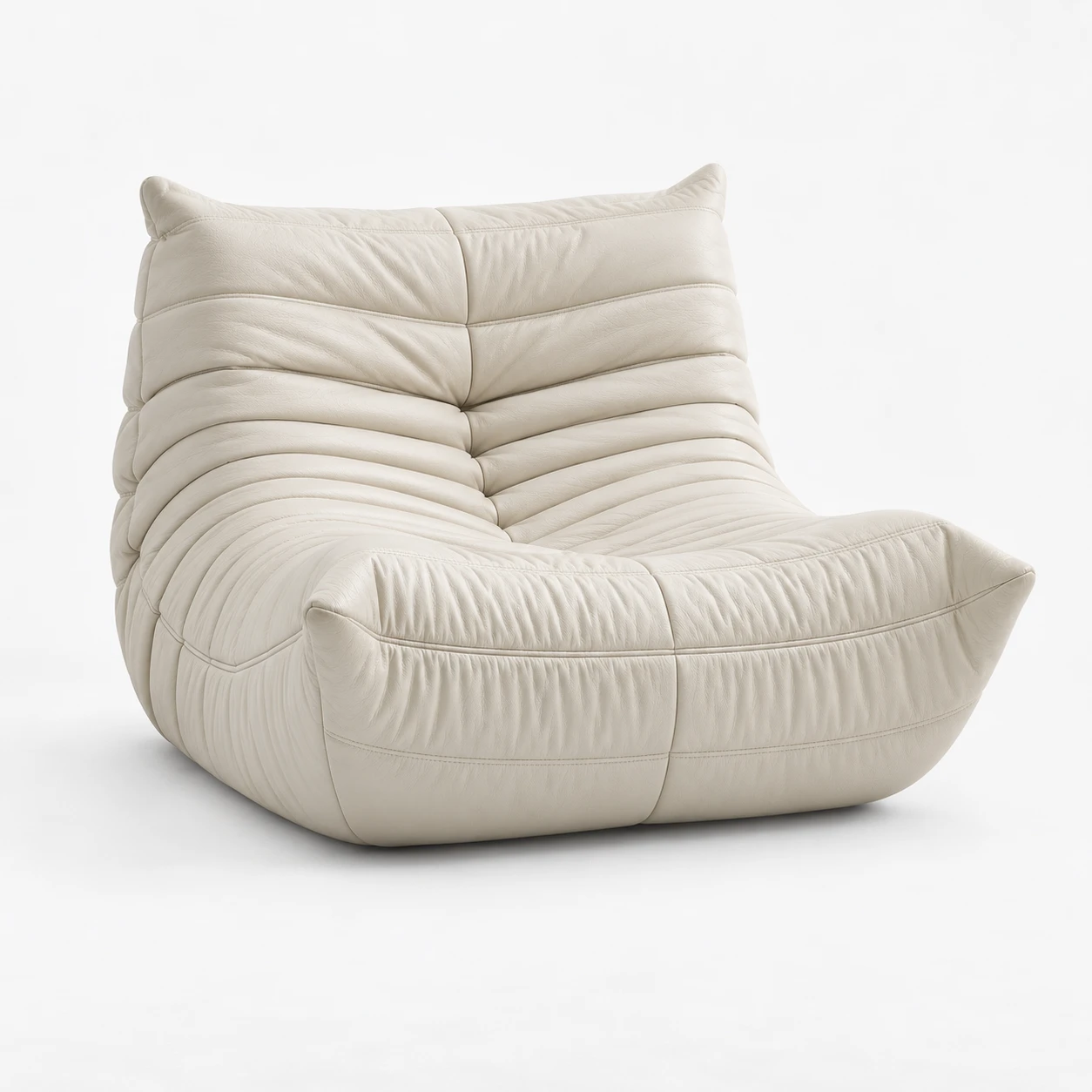 Cream Togo leather armchair
