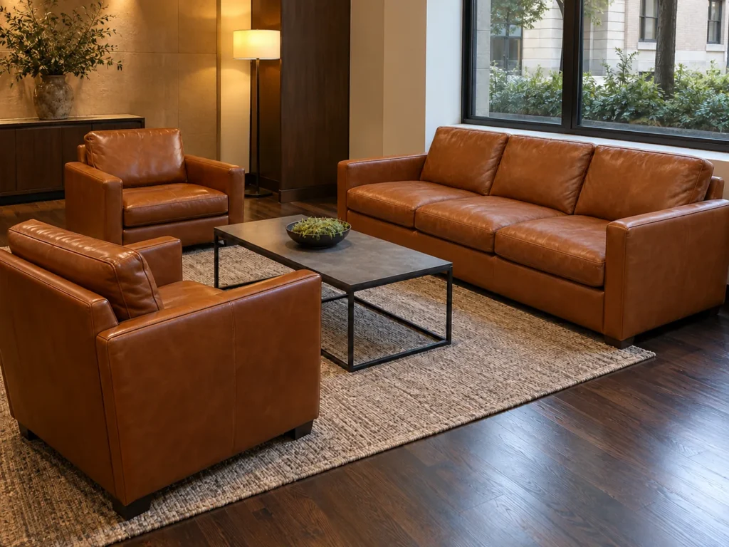 The same set after the sofa was restored to match