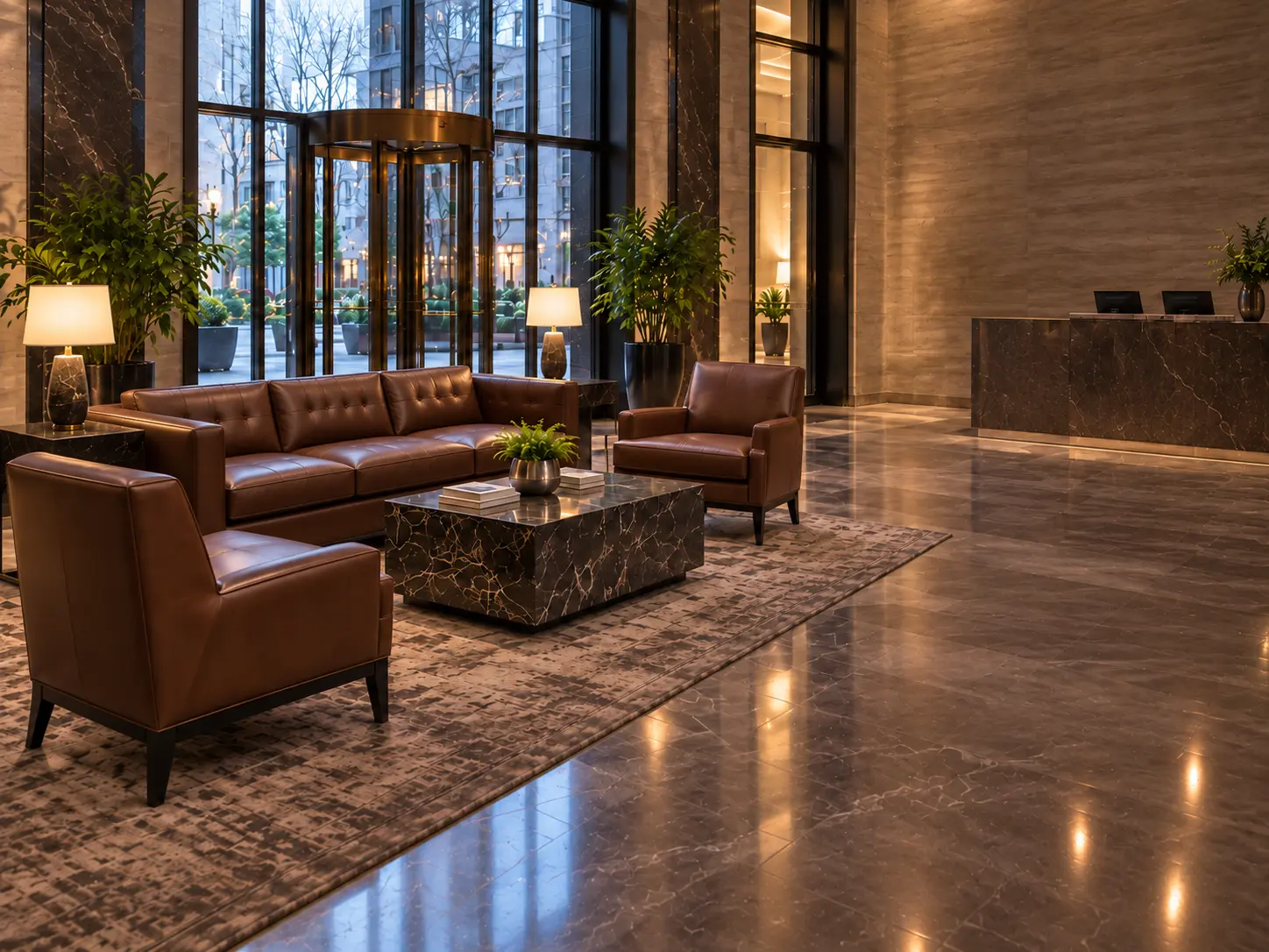 The finished lobby suite put back in position
