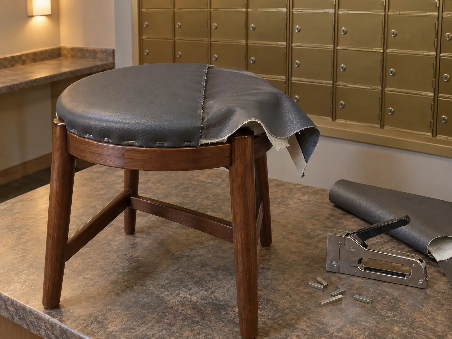 Seats recovered: Seats that cannot be repaired are recovered on site in the b