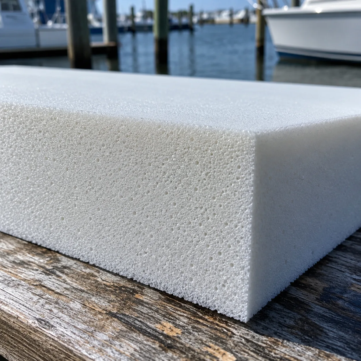 Macro of the cut edge of closed-cell marine foam