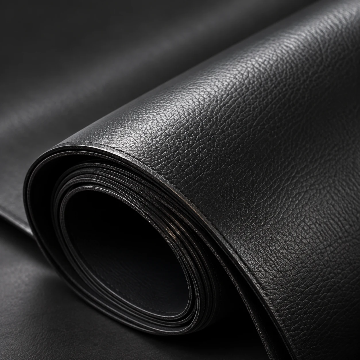 Roll of matte black commercial grade upholstery vinyl