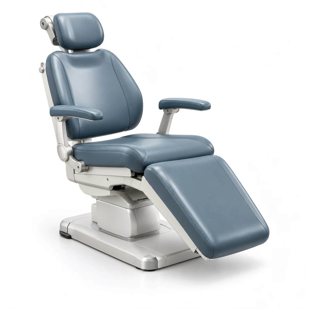 Medical procedure chair with articulated headrest and legrest