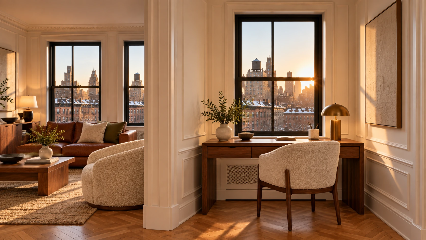 The finished model apartment home office nook, photo ready