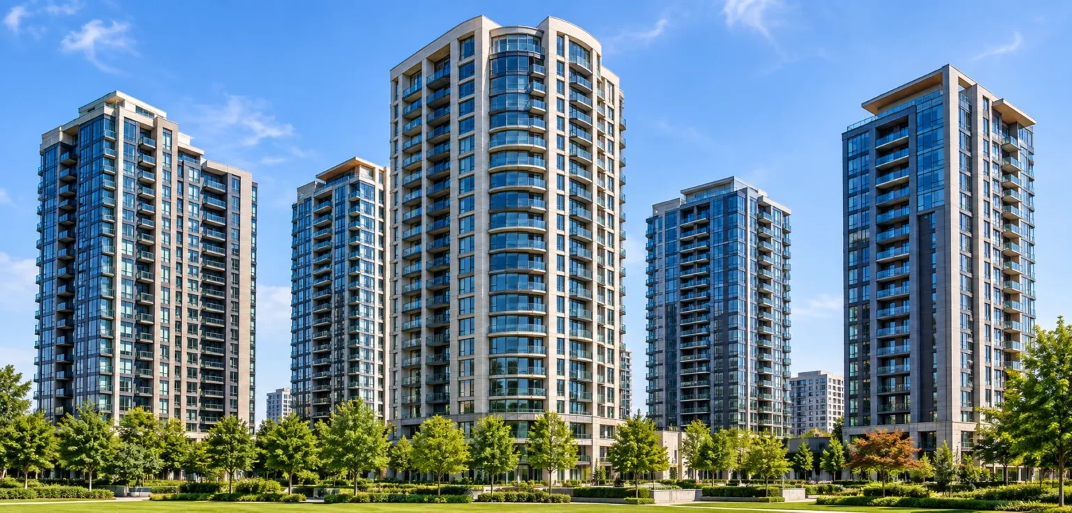 Group of residential towers in one portfolio