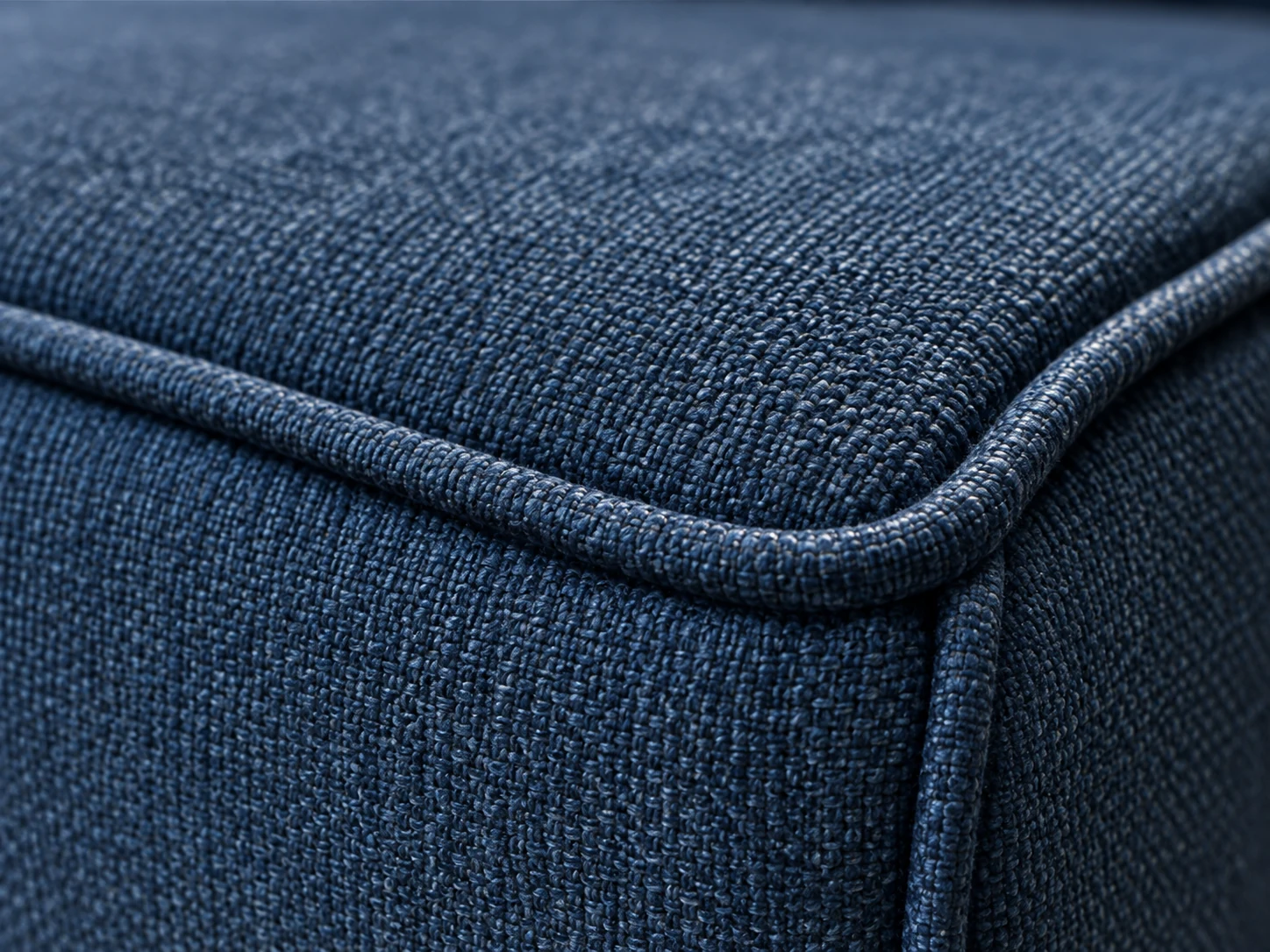 New waiting room chair seat corner with sharp piping and clean stitching