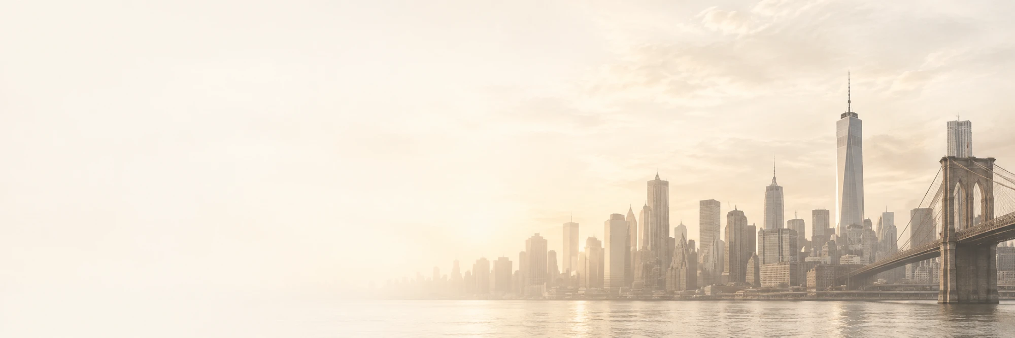 The Brooklyn Bridge and the Lower Manhattan skyline