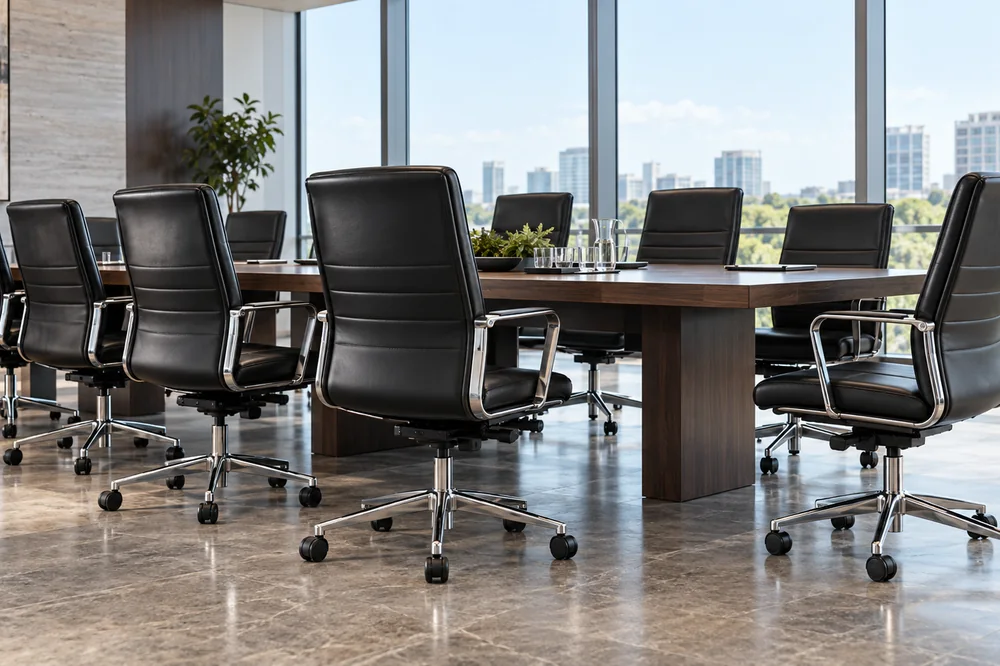 Office and conference chairs in a boardroom