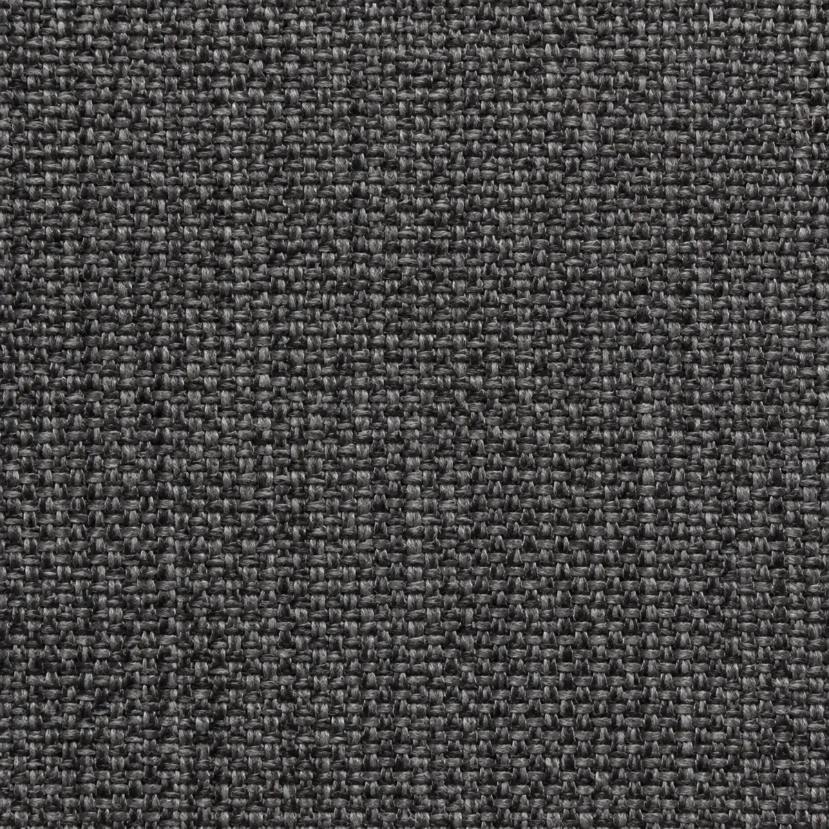 Close view of charcoal woven performance fabric