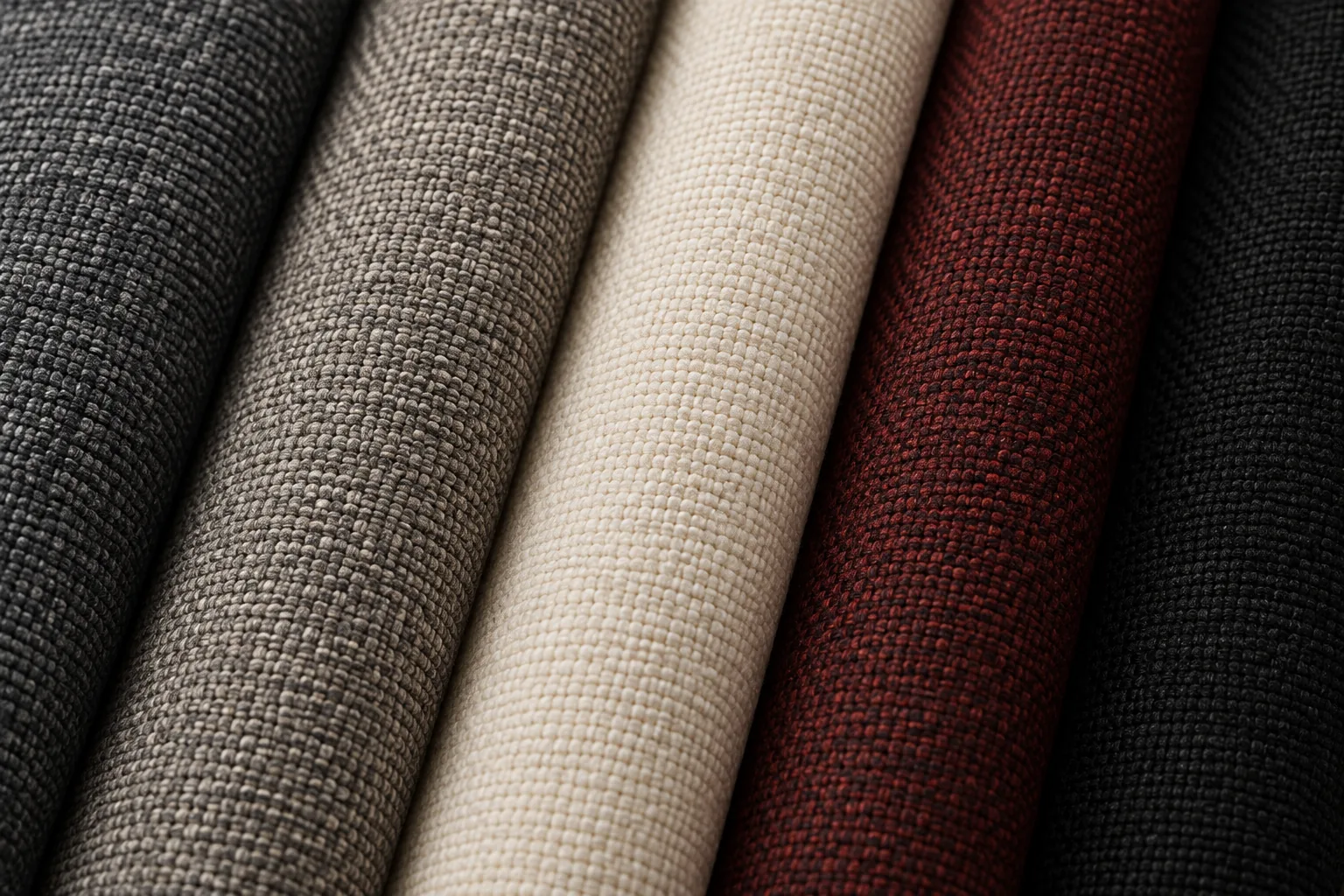 Rolls of performance upholstery fabric