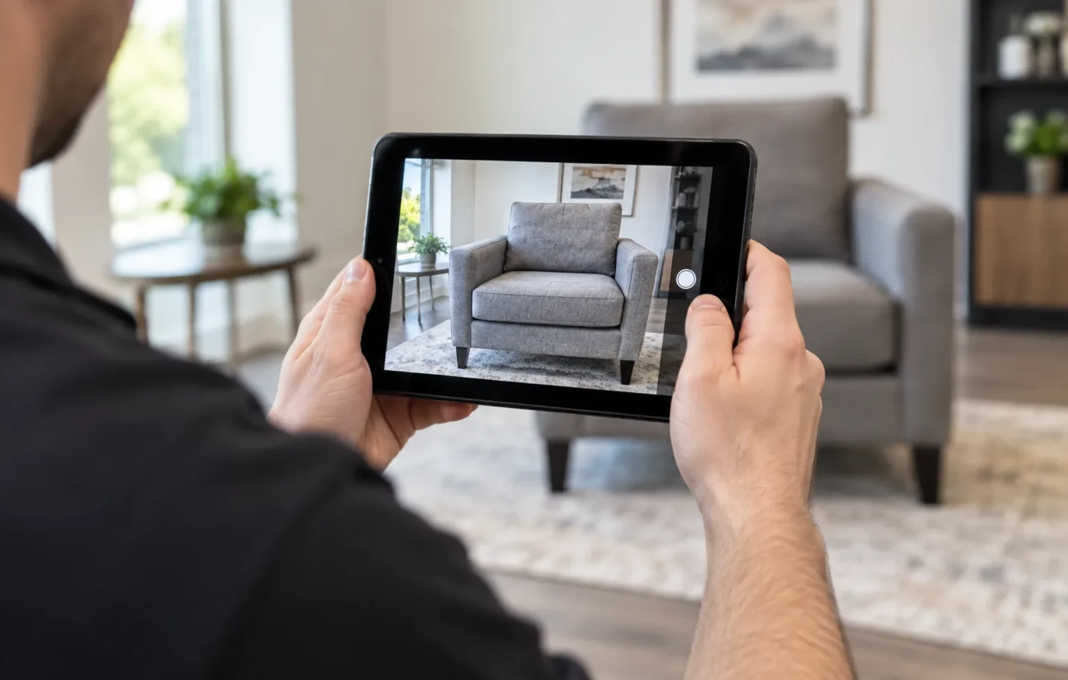 Tablet photo of an armchair during a unit inspection