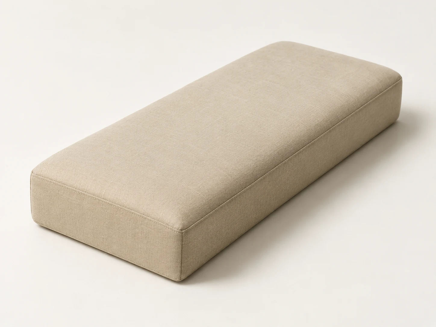 Rectangular seat cushion shape in cream leather