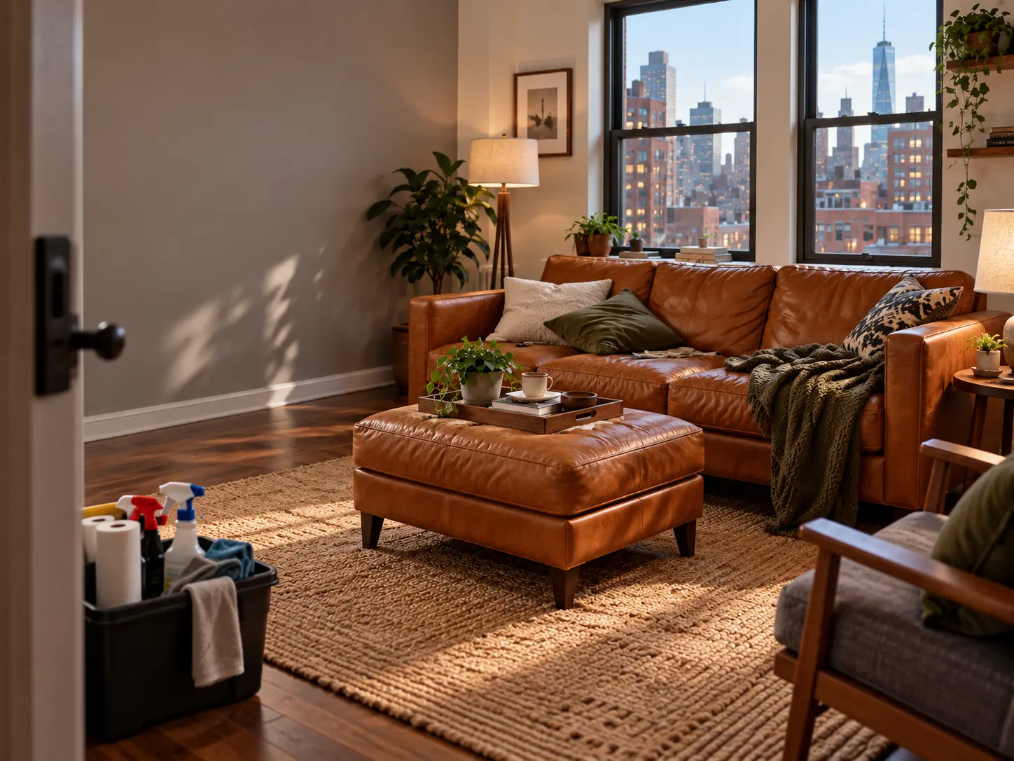 Apartment living room ready for the walk-through
