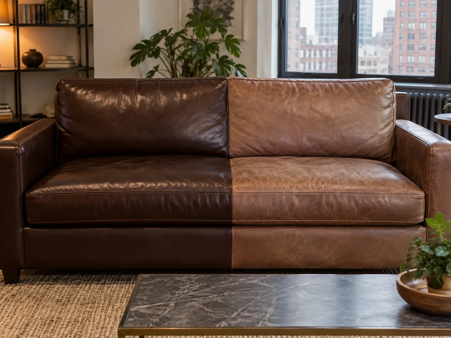 A faded sofa recoloured