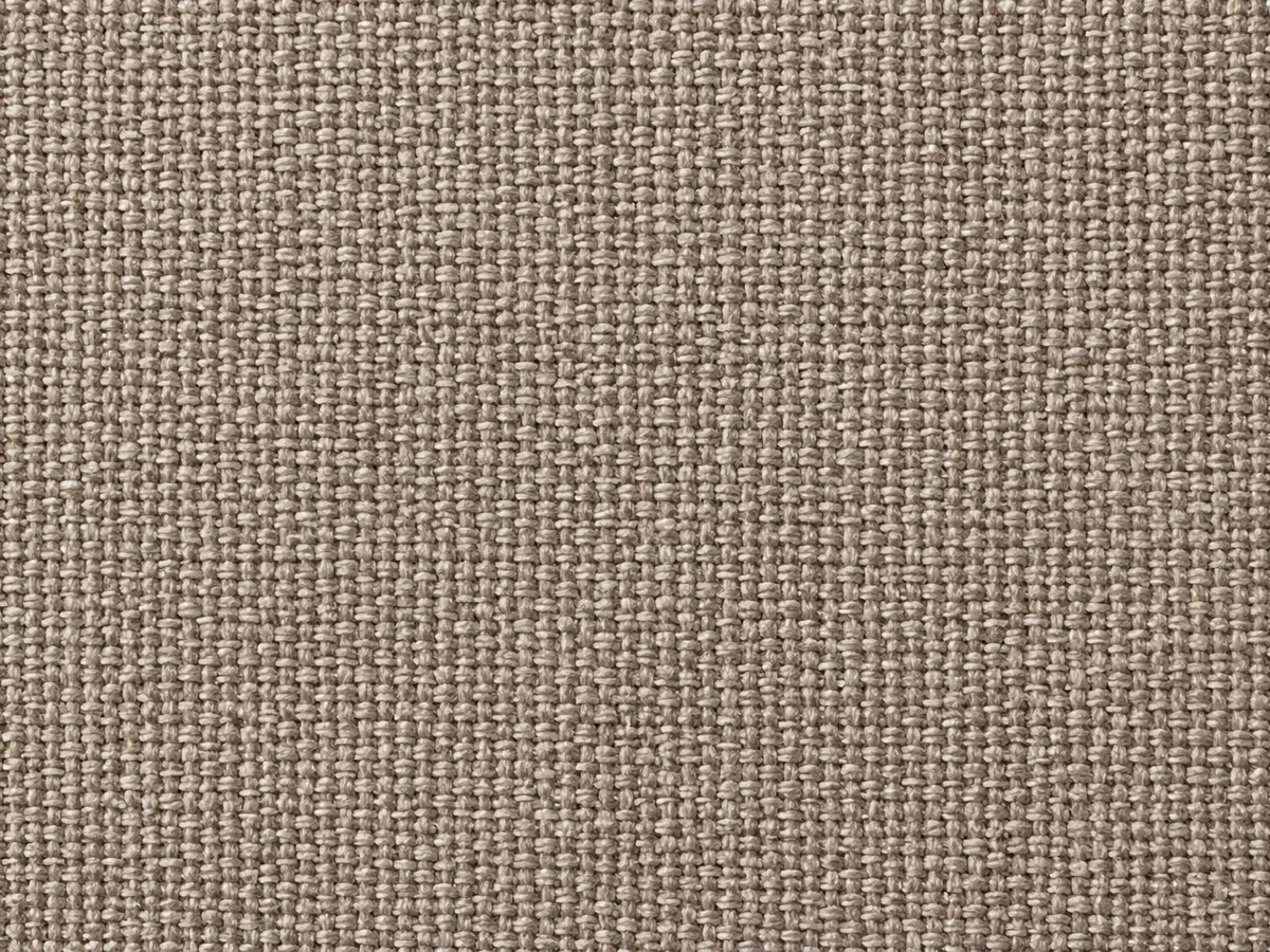 Flat taupe upholstery fabric in a tight linen-style weave