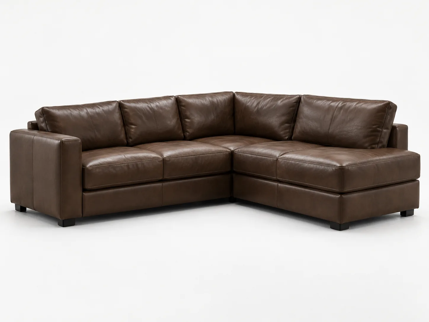 Room & Board dark brown leather sectional
