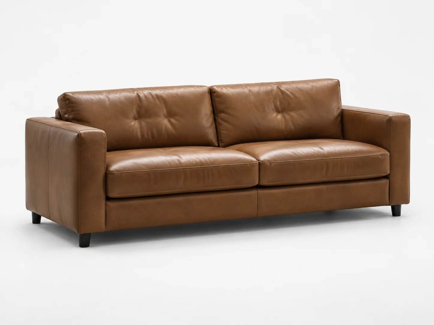 Room & Board cognac leather sofa