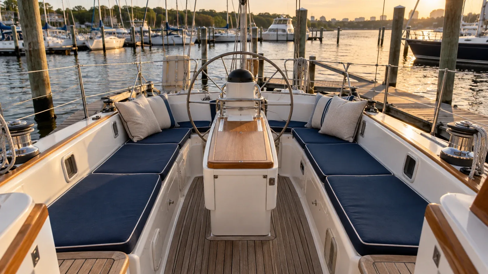 Sailboats with upholstered seating
