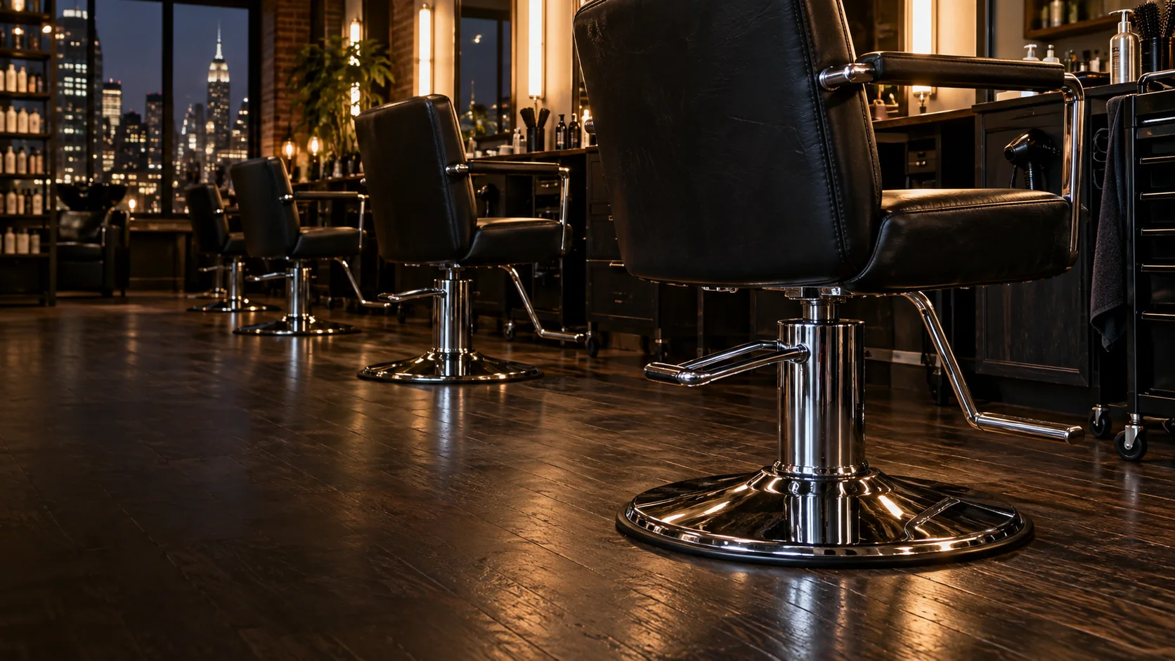 Salon chair bases and hydraulics