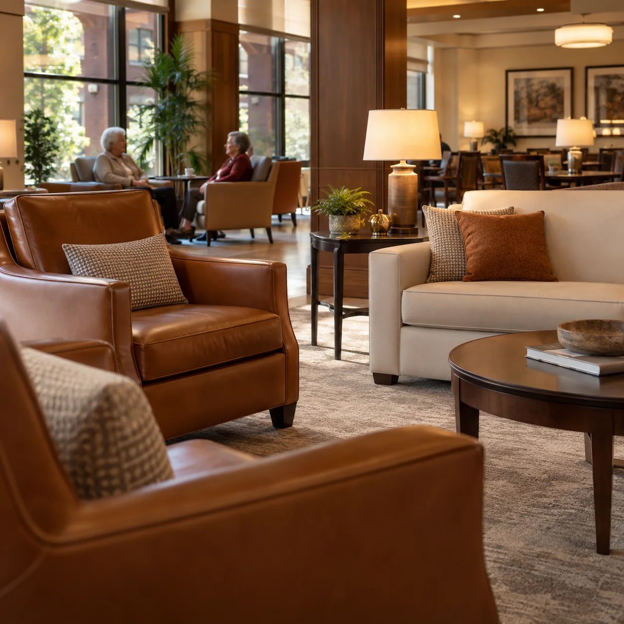 Lounge seating in a senior living community