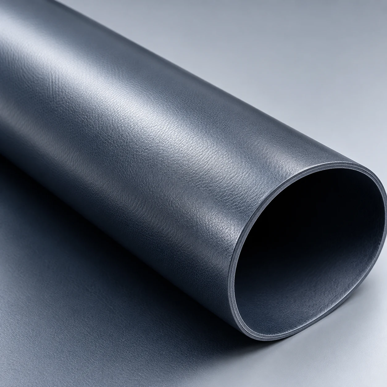 Roll of navy silicone upholstery material