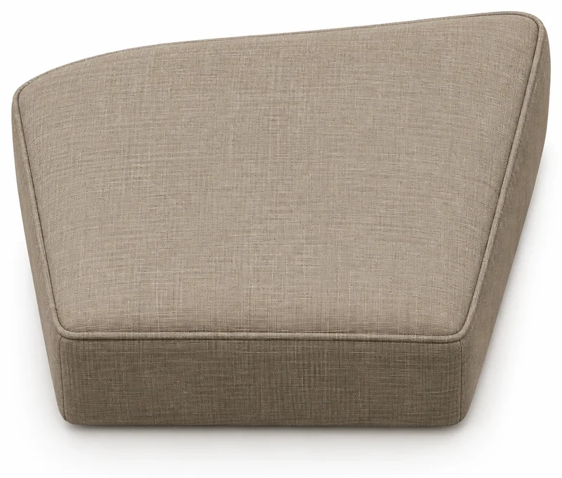 Trapezoid cushion with sides tapering to a narrower back edge