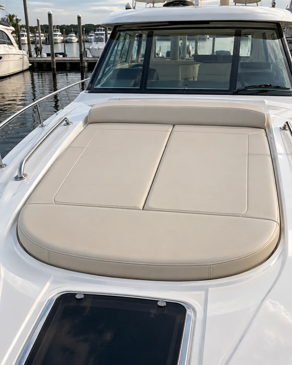 Sun pads on a boat, cut to its own shape
