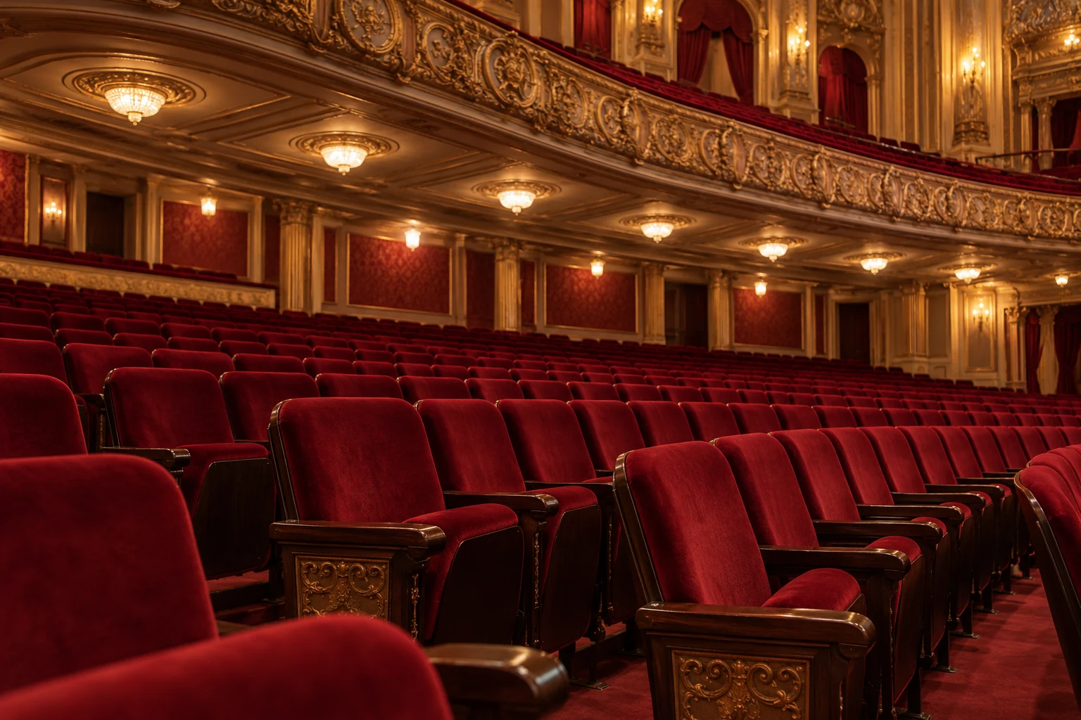 A recovered theater house with balcony seating