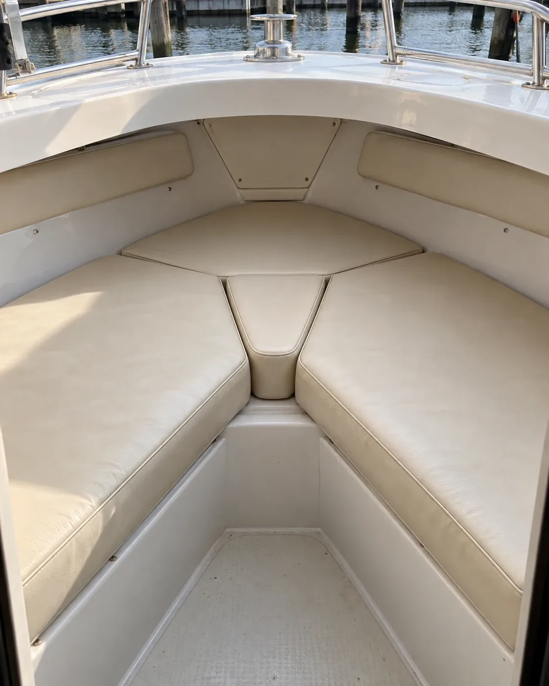 V-berth on a boat, cut to its own shape